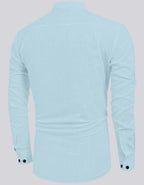 Zartha MenS Regular Fit Solid Pattern Cotton Polyester Blend Kurta With Spread Collar Long Sleeve And Standard Length | Shirt F