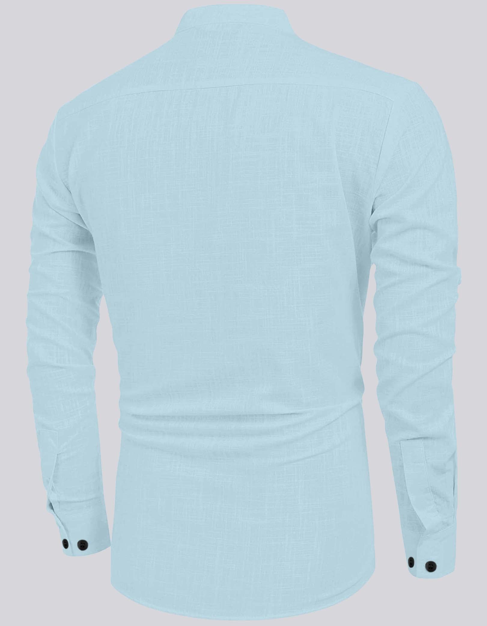 Zartha MenS Regular Fit Solid Pattern Cotton Polyester Blend Kurta With Spread Collar Long Sleeve And Standard Length | Shirt F
