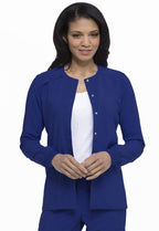 Dickies Scrub Jackets For Woman Snap Front Warm-up Jacket With 2 Pockets Plus Size - DK305, 4XL, Galaxy Blue