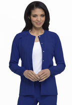 Dickies Scrub Jackets For Woman Snap Front Warm-up Jacket With 2 Pockets Plus Size - DK305, 5XL, Galaxy Blue
