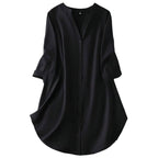 Gufrina Dresses For Women||Viscose Rayon Solid Button Front Shirt Dress For Women || Roll Tab Sleeve & Collared Neck Flared Dres