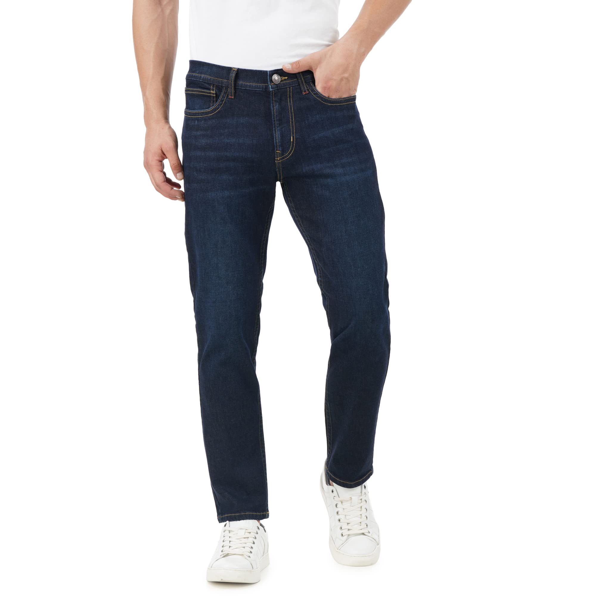 INKD Regular 1050 Mens Mid Rise Jeans (INKSS23MJN-004_Indigo-Dark Night_34)