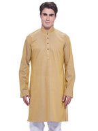 Manyavar MenS Full Sleeve Blended Kurta, Yellow - Medium (Ml11807-324)