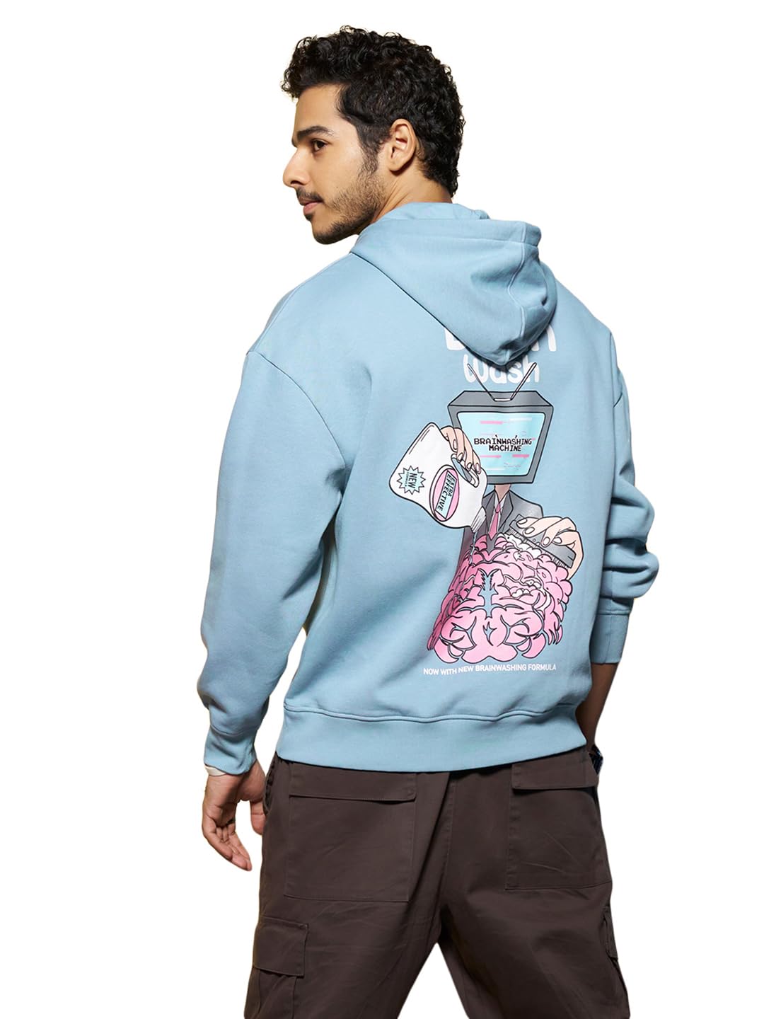 Bewakoof Mens Graphic Printed Oversized Hoodies_624567_Blue_M
