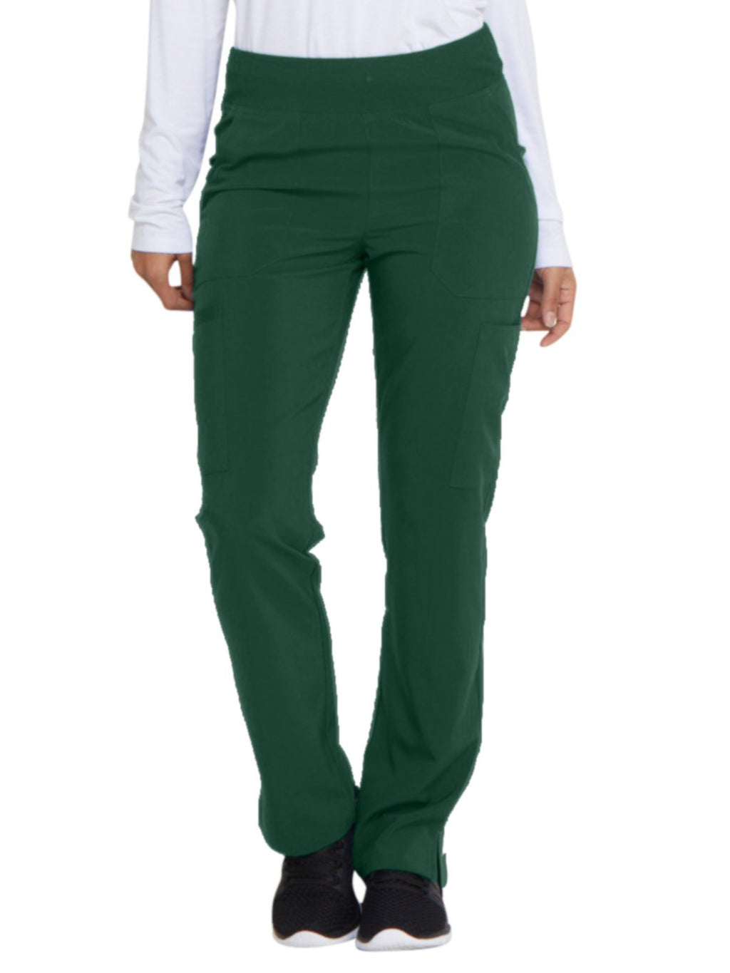 Dickies Women's Scrub Pants Natural Rise Tapered Leg Pull-On Bottoms with 7 Pockets and Knit Waistband Plus Size DK005, 4XL, Hun