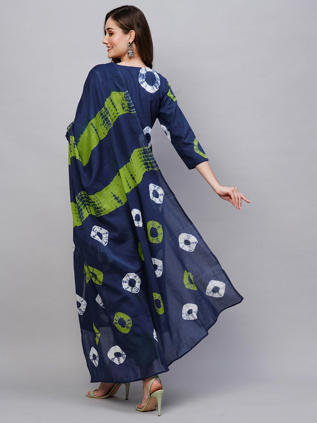 ANNI DESIGNER Womens Cotton Blend Straight Printed Kurta with Pant & Dupatta (Sumitra Blue-NW_XL_Blue_X-Large)