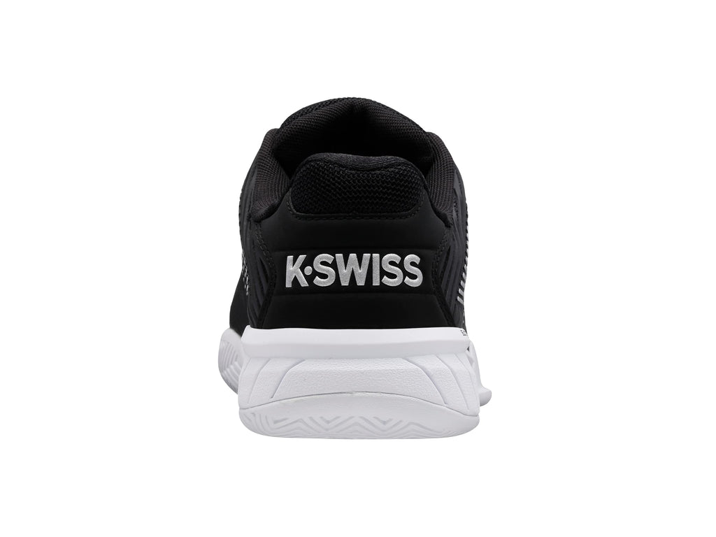 K-Swiss Women's Hypercourt Express 2 Tennis Shoe, Black/White/Silver, 8.5 M