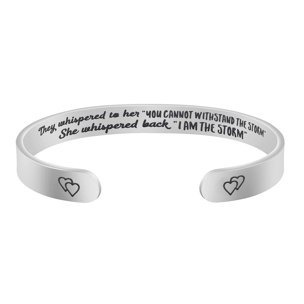 JoycuFF Inspirational Bracelets for Women Inspirational Cuff Bangle for Her with Engraved Message Christmas Birthday Gifts for H