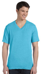 Unisex Triblend V-Neck T-Shirt - BLUE TRIBLEND - S(D0102H7W7QX)