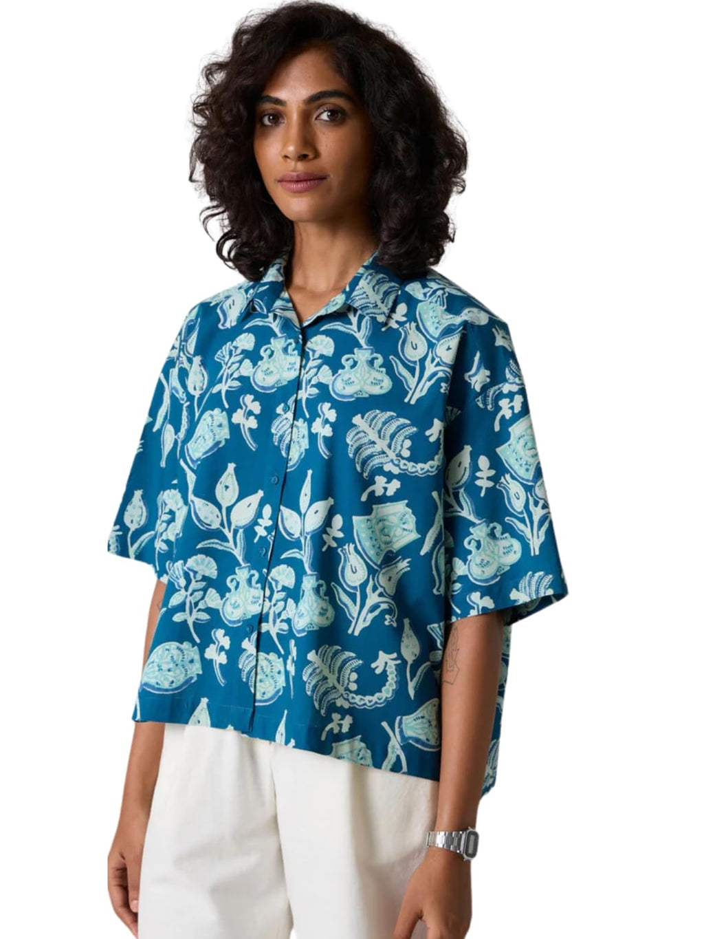Leriya Fashion Solid Regular Fit Shirt For Women (Lf-W1686_Blue