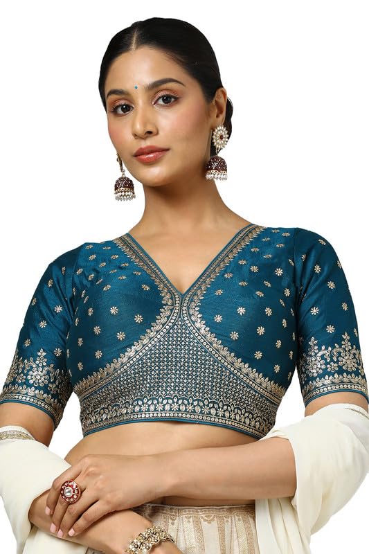 Soch Women Tussar Embroidered Blouse with Sequins