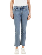 INKD Womens Mid Rise Straight Jeans (INKSS23WJN-013_Denim Drama_32), Green