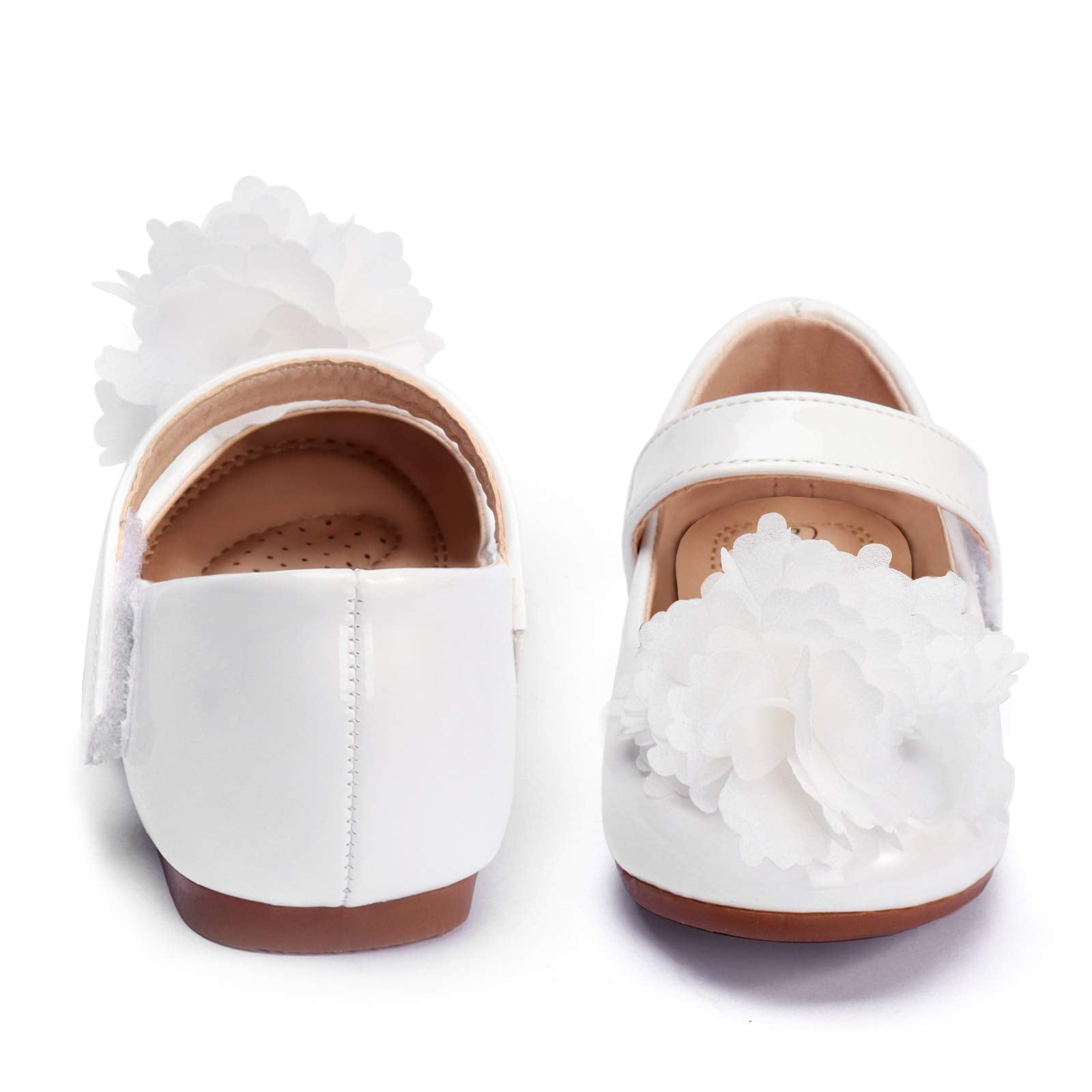 ADAMUMU Toddler Dress Shoes Flower Girl Shoes for Weeding Cute Toddler Mary Jane Shoes Lace Flore Ballet Flat for Walking,Jumpin