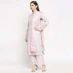 Anni Designer Women'S Cotton Straight Kurta With Palazzo & Dupatta (Doli Pink_Gsk)
