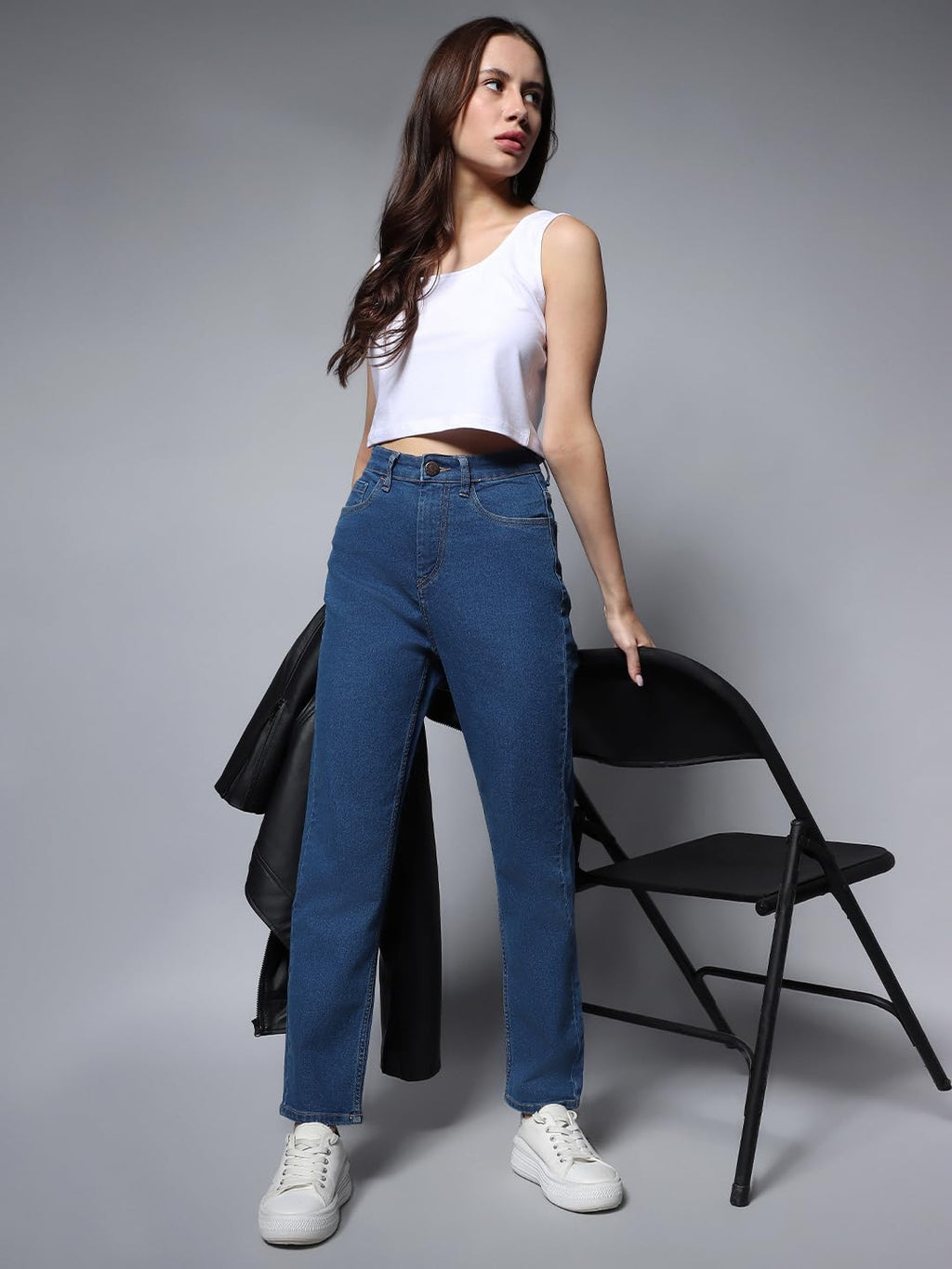 HIGH STAR Womens Straight Fit Stretchable Jeans