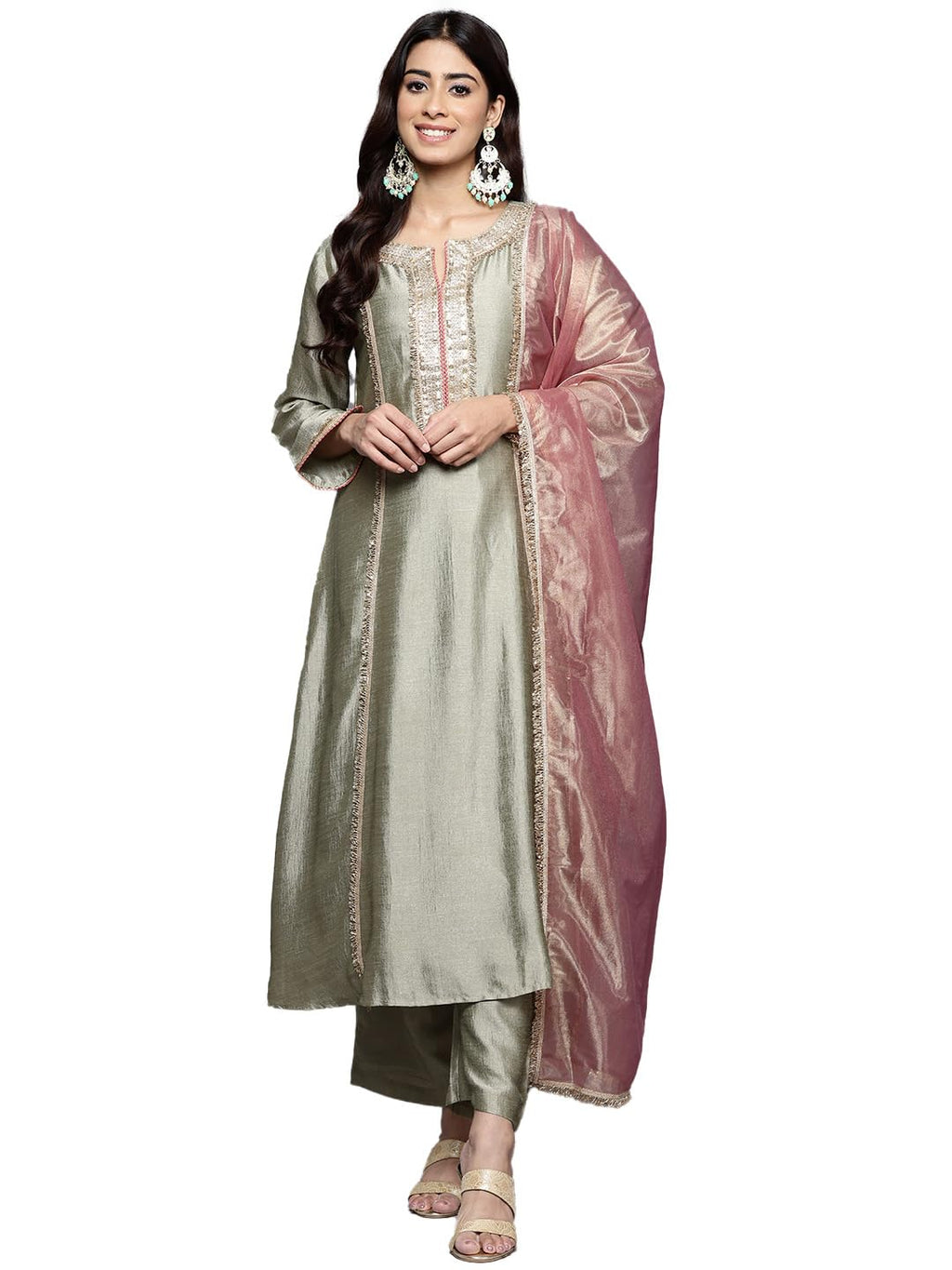 Varanga Women'S Silk Blend T-Shirt (Rl24_Vskd32382_Vardup1996-M_Green