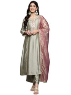 Varanga Women'S Silk Blend T-Shirt (Rl24_Vskd32382_Vardup1996-M_Green