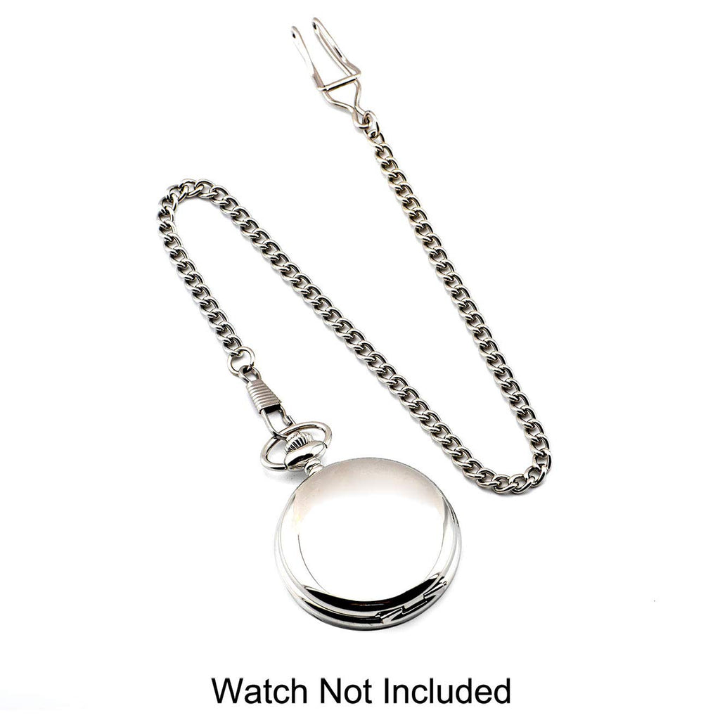 BOSHIYA 2 Pack Clip Pocket Watch Chain Gold/Silver Vintage Metal Alloy Chain Albert Vest Chain Accessory for Your Pocket Watch