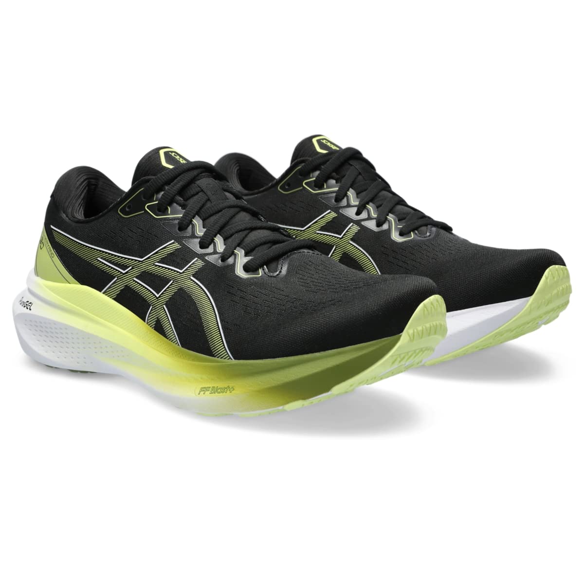 ASICS Men's Gel-Kayano 30 Running Shoes, 9.5, Black/Glow Yellow