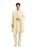 Manyavar MenS Art Silk Embroidery|Sequin Work Dupatta (Cream,2.75 M)