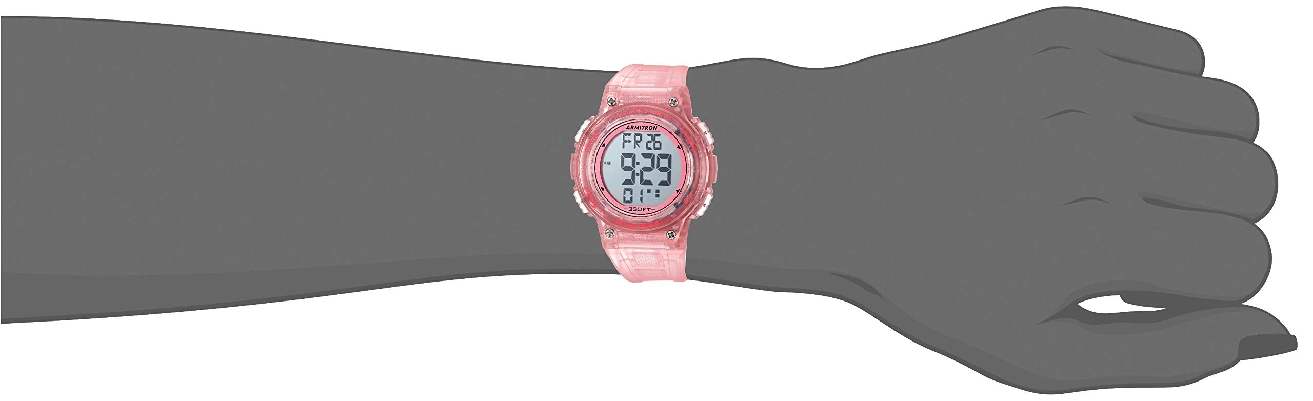 Armitron Sport Women's 45/7086TPK Digital Chronograph Translucent Pink Resin Strap Watch