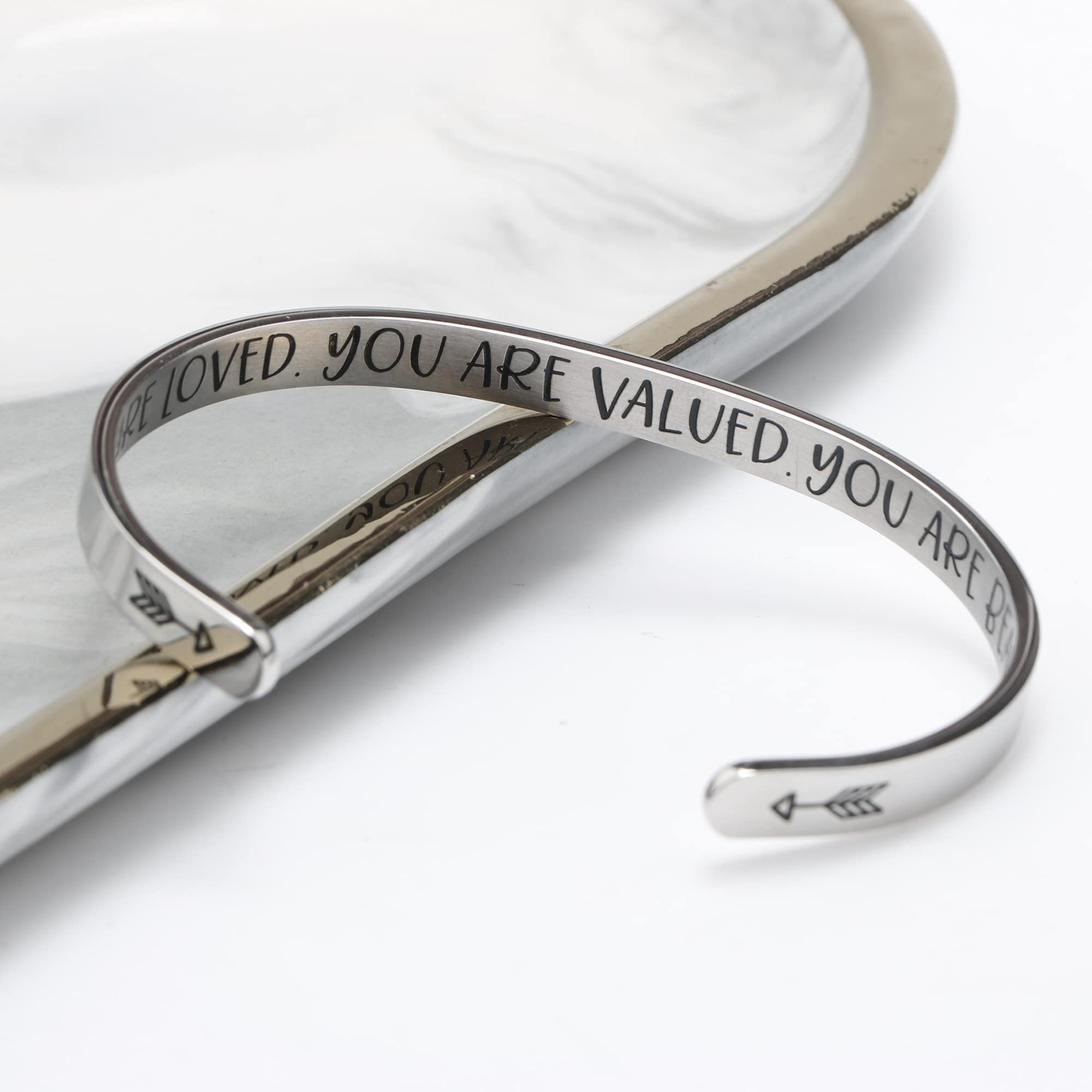 JoycuFF Inspirational Gifts for Women Teenage Friendship Cuff Bracelets for Women Birthday Gift Ideas Teen Trendy Stocking Stuff