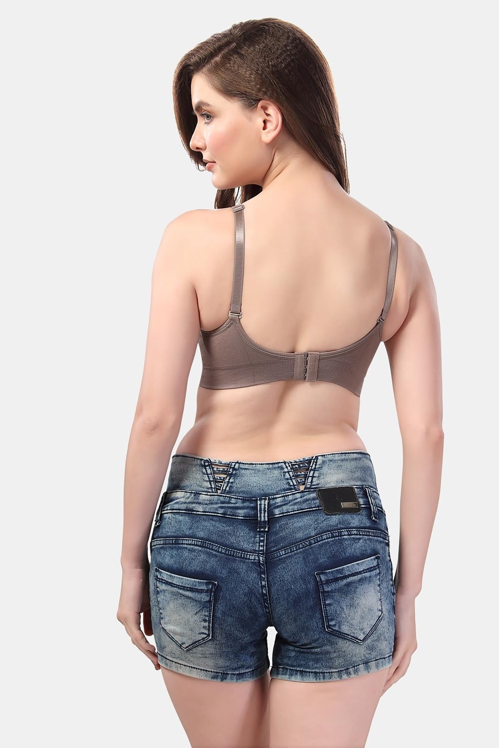 Fabme Womens Nylon-Spandex Wire Free Casual Full-Coverage Bra