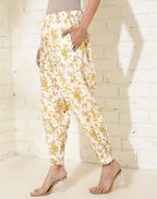 Fabindia White Cotton Hand Block Printed Salwar