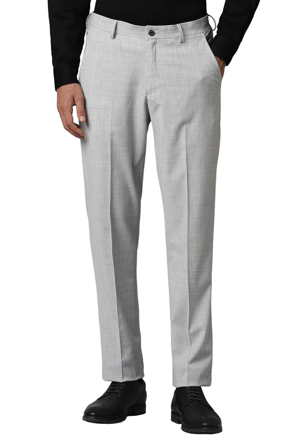 Louis Philippe Permapress Wrinkle Free Grey Formal Trousers