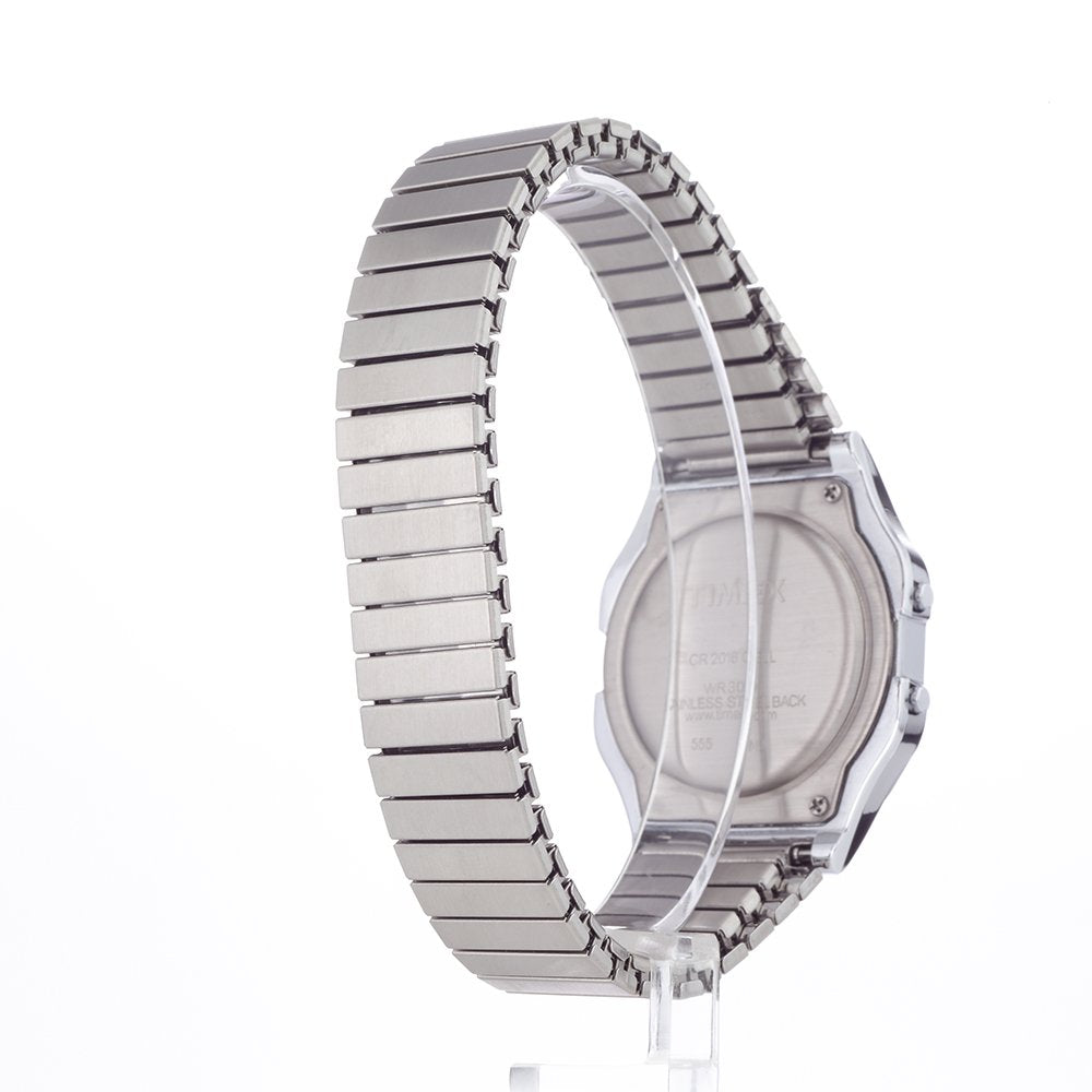 Timex Men's T78582 Classic Digital Silver-Tone Extra-Long Stainless Steel Expansion Band Watch