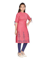 Aarika Girls Cotton Regular Tunic Shirt (KURTI-K-42_Red_40)