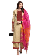 ANNI DESIGNER Women's Cotton Straight Kurta with Palazzo (RAVI Pink_S_Pink_Small)