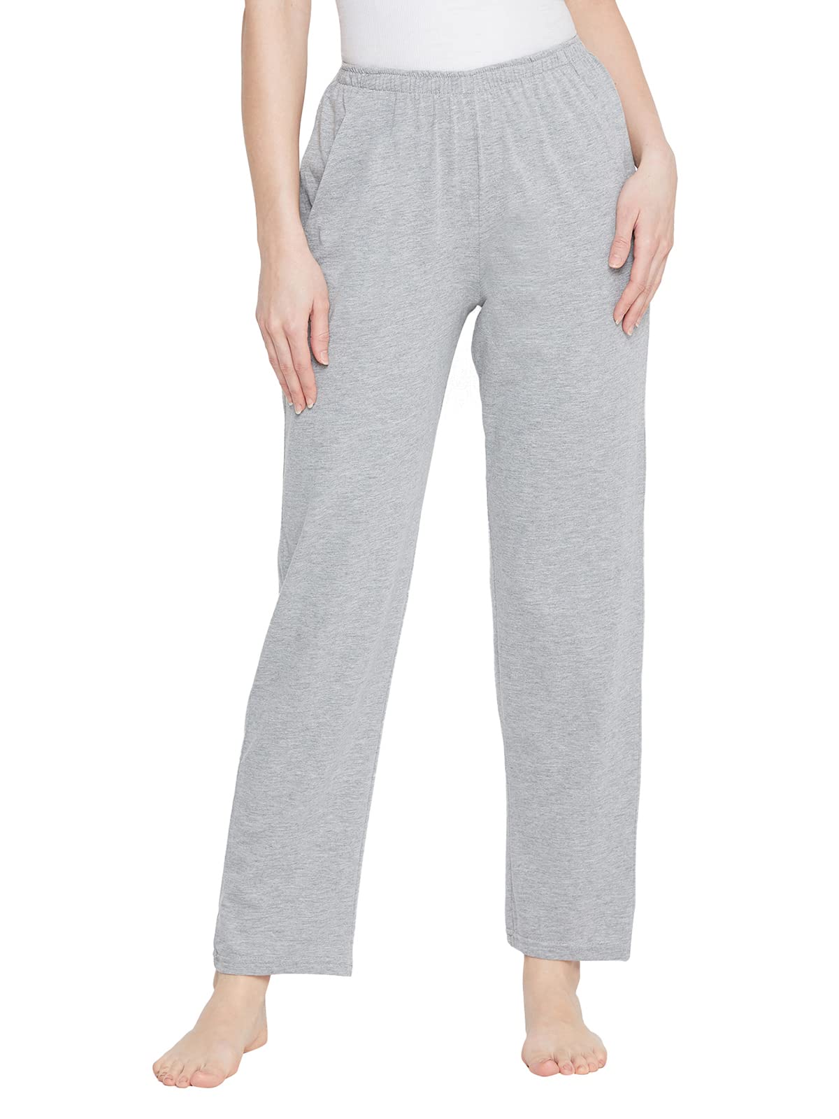 Clovia Womens Polycotton Plain/Solid Pyjama Bottom Pack of 1 (LB0173P01XL_Grey_X-Large)