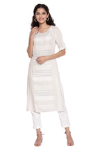 Aurelia Women'S Viscose Geometric Regular Kurta (21Aua12364-701445_White_Xl)