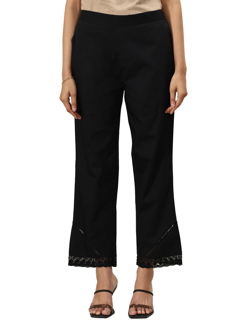 Libas WomenS Straight Fit Trousers (Pl1638_Black_Xxl)