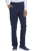 Dickies Women's Scrub Pants Natural Rise Tapered Leg Pull-On Bottoms with 7 Pockets and Knit Waistband DK005T, XS Tall, Navy