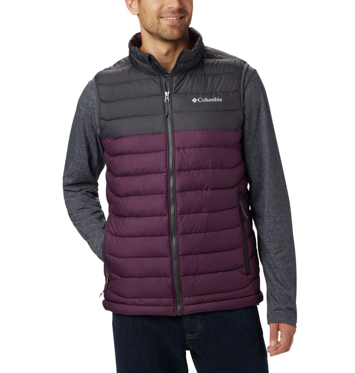 Mens Powder LiteVest - MTN RED cOL NVY - L(D0102H7DSX2)