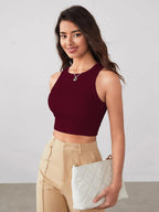 TAGAS Skinny Fit wome Western Tank Tops for Womens and Girls| (C5P-51_Wine