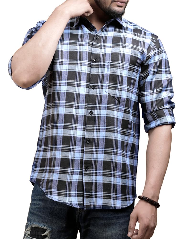 Noble Monk MenS Regular Fit Shirt | Checkered | Full Sleeves | Casual Shirt For Men