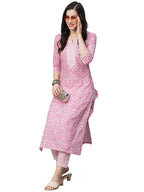 ANNI DESIGNER Womens Cotton Blend Printed Straight Kurta with Pant (Kavi Pink-Nw_XXL_Pink_XX-Large)