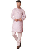 Jompers Mens Chikankari Pure Cotton Kurta Pyjama Set
