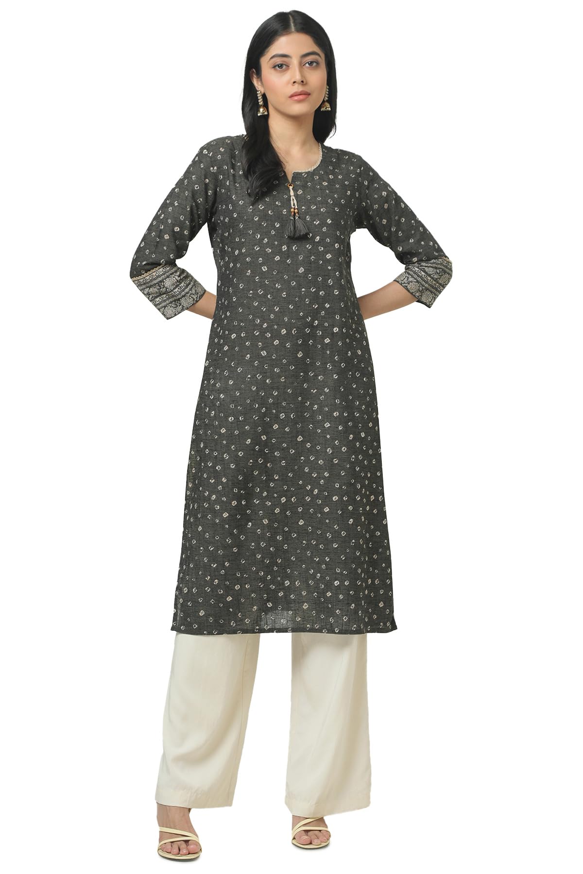 Soch Women Cotton Bandhani Regular Kurta (