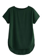 Fabricorn Plain Bottle Green Stylish Up and Down Cotton Regular Fit Tshirt for Womens (Bottle Green, X-Small)