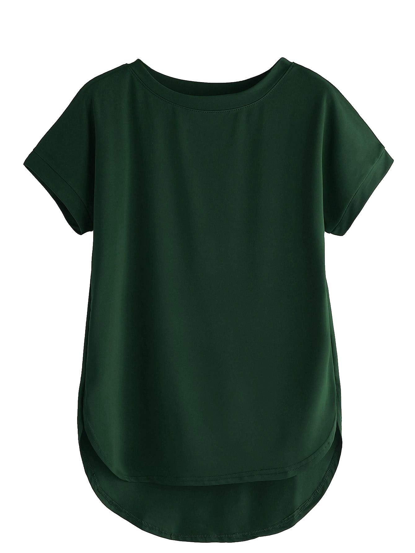 Fabricorn Womens Green Solid Regular Fit Short Sleeve Casual T-Shirt, XXL Size