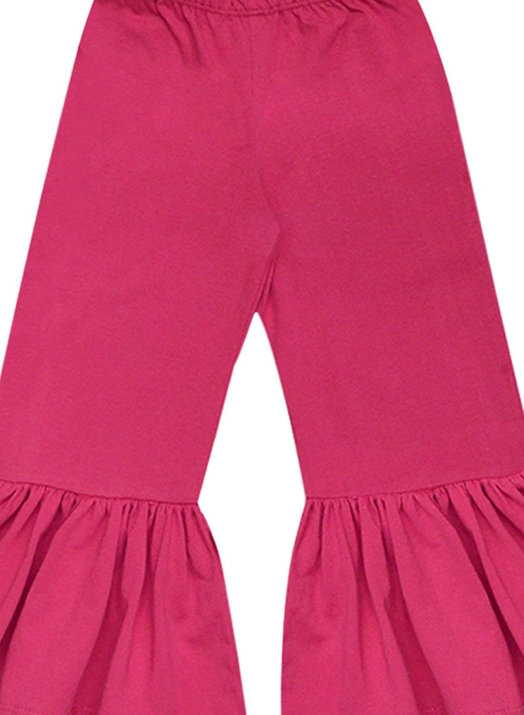A.T.U.N. (ALL THINGS UBER NICE) Girls High Rise Regular Elasticated Waistband Casual Ruffle Pants Fuchsia