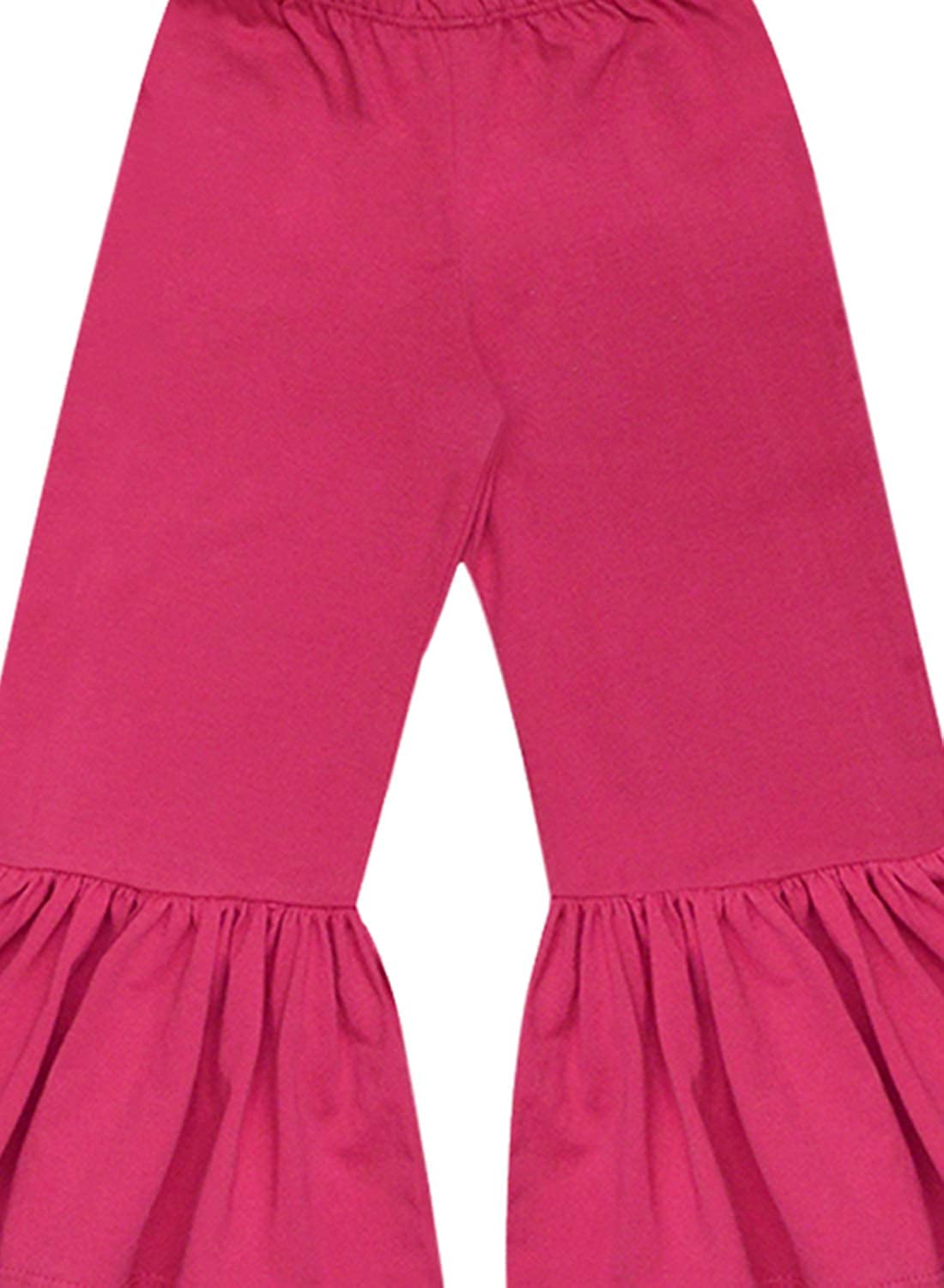 A.T.U.N. (ALL THINGS UBER NICE) Girls High Rise Regular Elasticated Waistband Casual Ruffle Pants Fuchsia