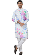 Jompers Mens Animal Printed Cotton Straight Kurta Pyjama Set