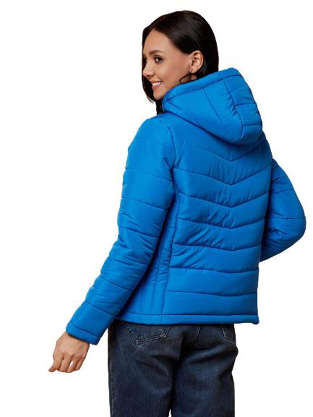 Kotty Blue Solid Nylon Women Winter Padded Jacket (Blue-L)
