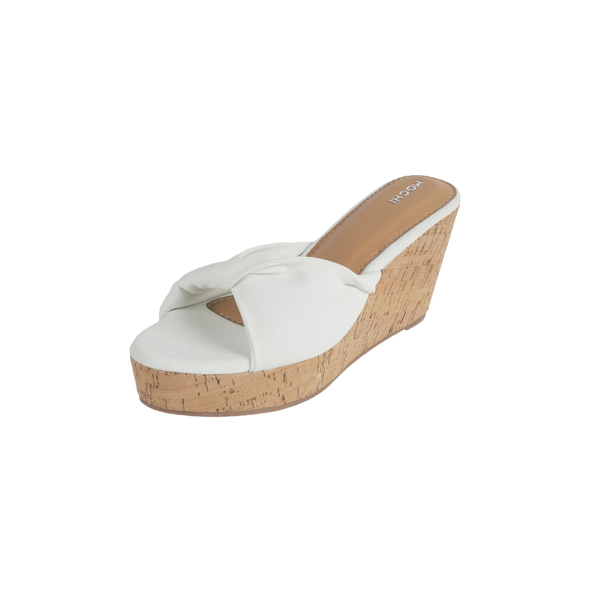 Mochi Womens White Open Casual  Slippers with Platforms UK/6 EU/39(34349) 6-39