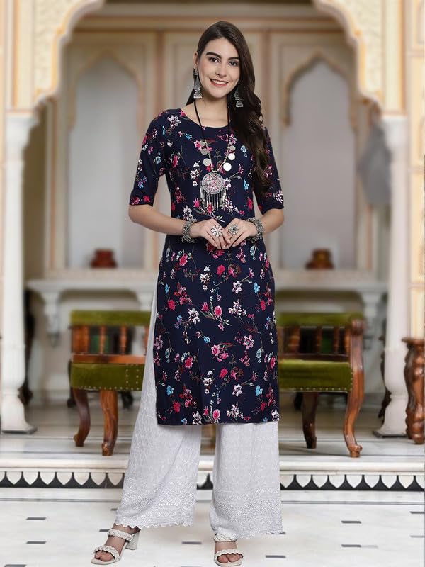 Tee Projekt Crepe Verstaile Straight Printed Kurti For WomenS Ll Casual Wear Kurti (Pack Of 6)
